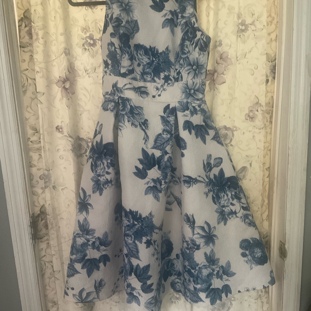 Danny & Nicole Blue Floral Kids Dress